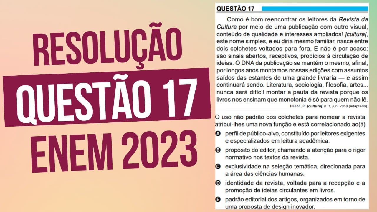 Thumbnail: Resolução questão 17 (PROVA AZUL) | Linguagens ENEM 2023