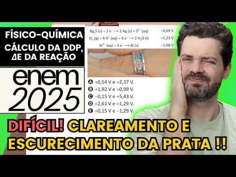 Thumbnail da aula: ✏️ENEM 2025 | Objetos de prata escurecem em contato com compostos contendo enxofre por causa da