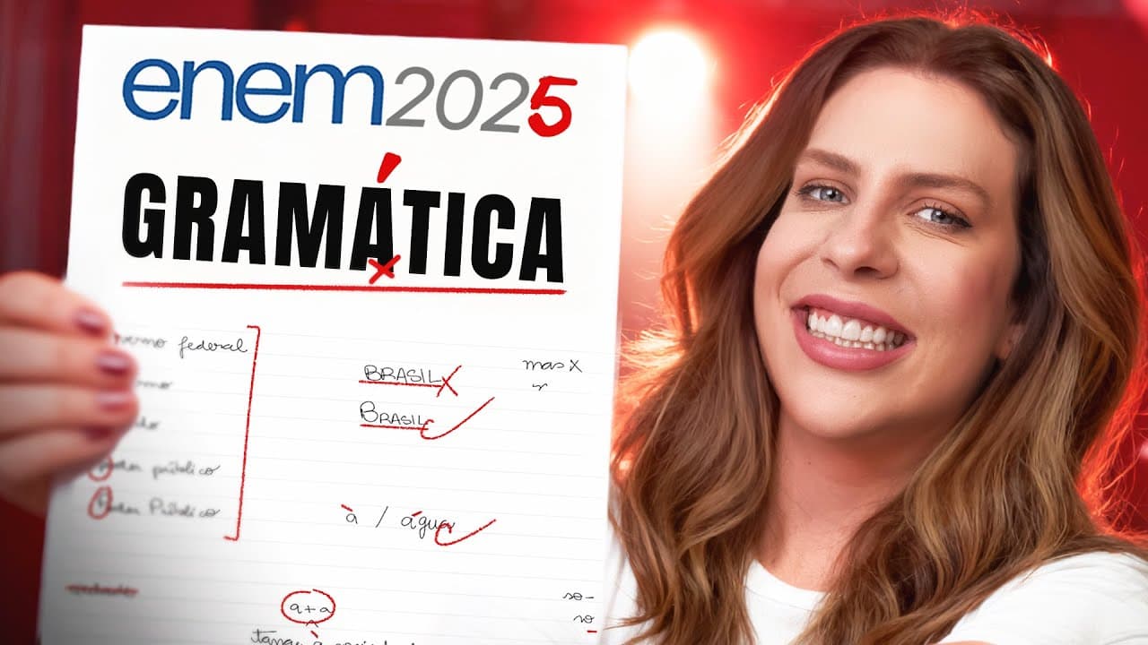 Thumbnail: CRASE, VÍRGULA e MAIS: o guia da C1! Redação Enem 2025