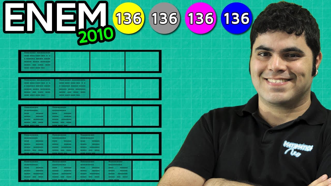 Thumbnail: ENEM 2010 Matemática #1 - Porcentagem de utilização do quadro