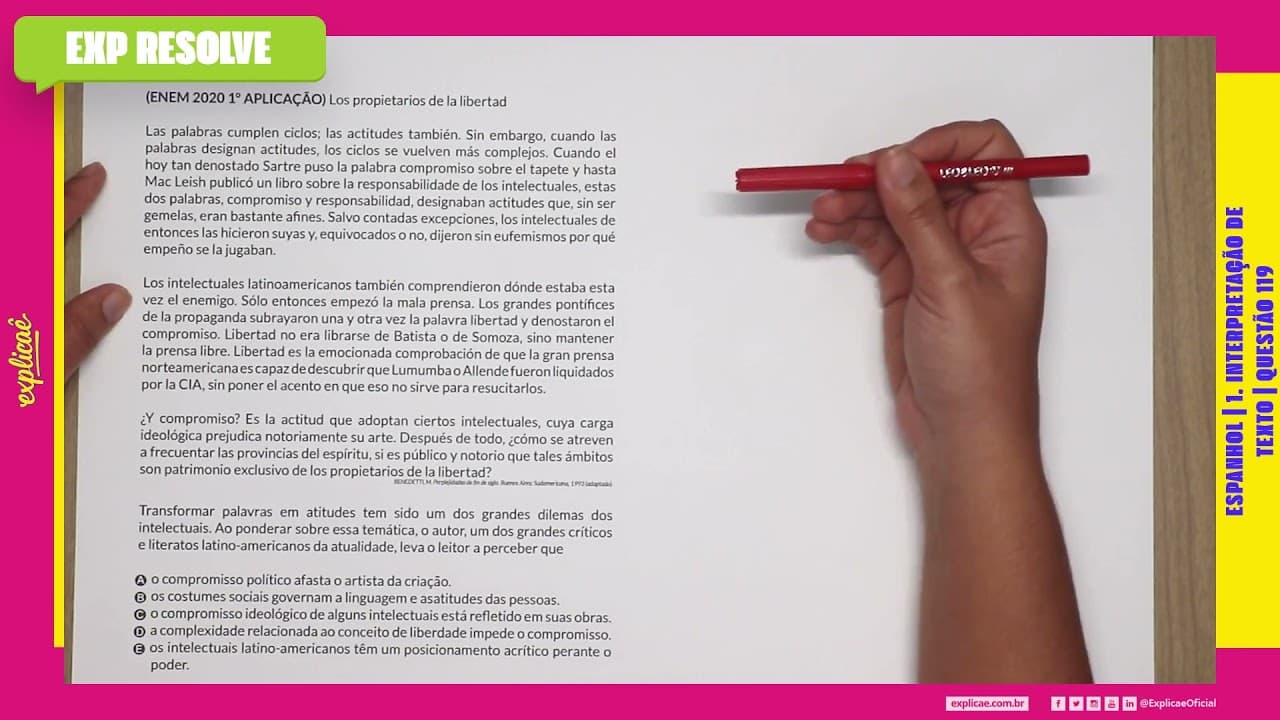 Thumbnail: LOS PROPIETARIOS DE LA LIBERTAD LAS PALABRAS CUMPLEN CICLOS; LAS (...) |INTERPRETAÇÃO DE TEXTO