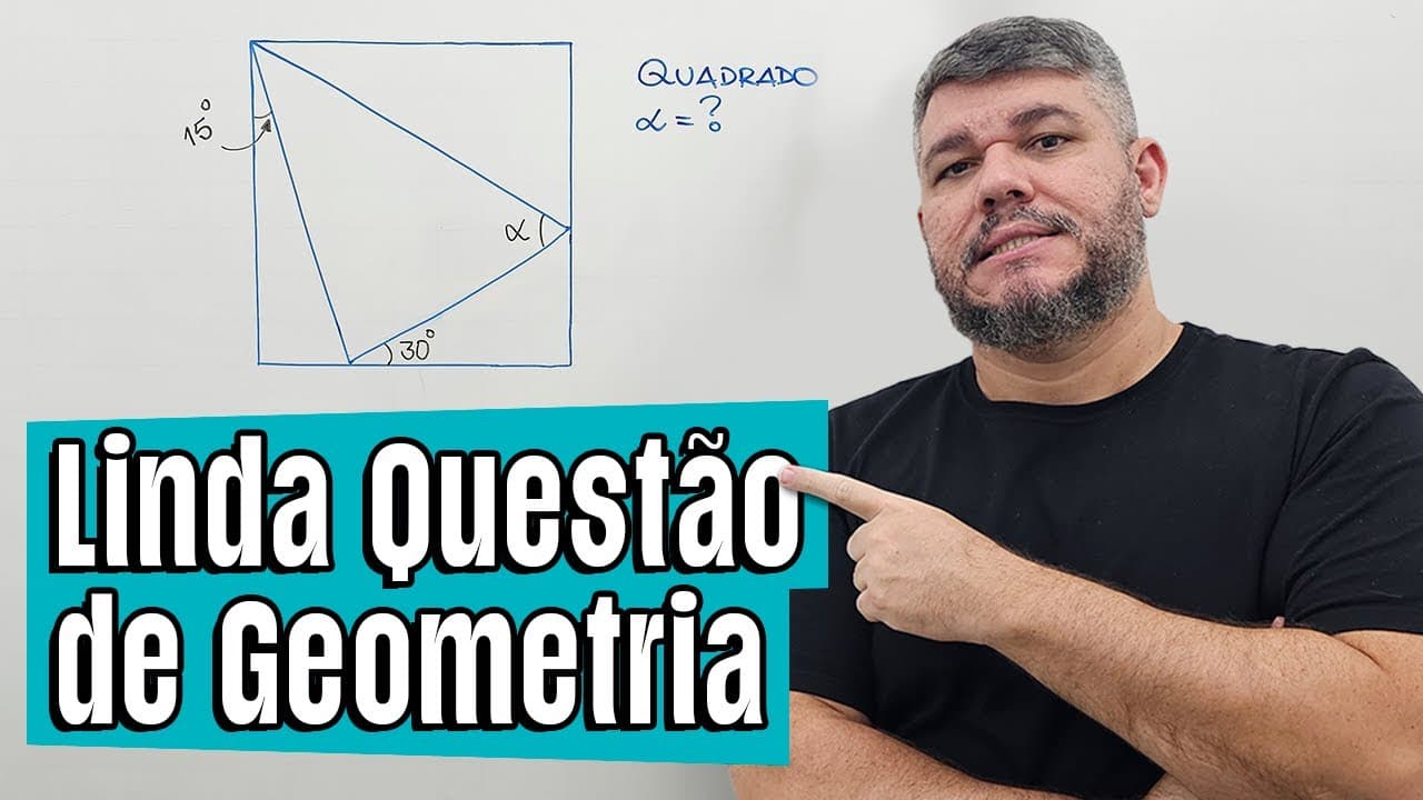 Thumbnail: Uma linda questão de Geometria - Não é difícil!