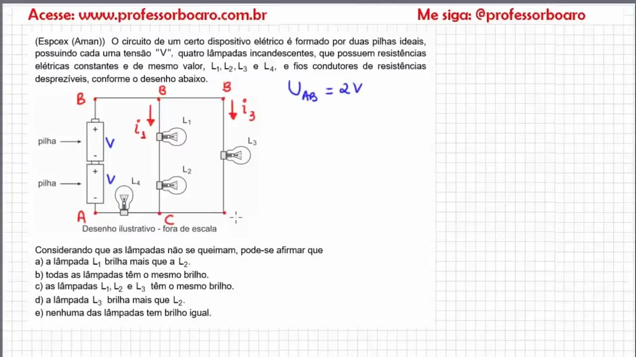 Thumbnail: EXERCÍCIOS PARA REVISÃO DE FÍSICA - Café com o Professor Boaro.