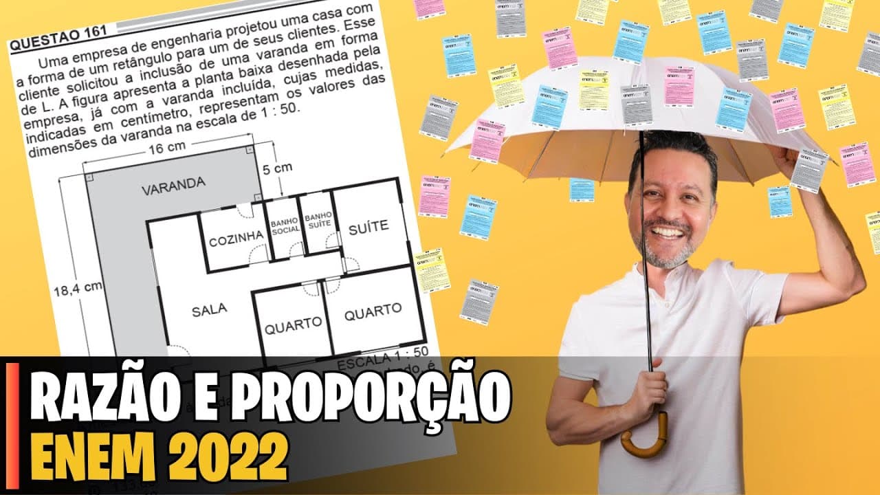Thumbnail: ENEM 2022 | MATEMÁTICA - 161 Uma empresa de engenharia projetou uma casa coma forma de um retângulo
