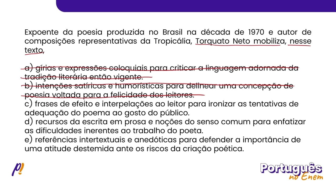 Thumbnail: ENEM DIGITAL 2020 - ESTUDOS DO TEXTO | Pessoal intransferível. Escute, meu chapa: um poeta não se...