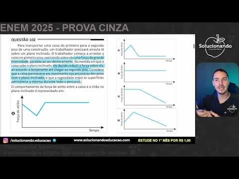 Thumbnail da aula: ENEM 2025 - Para transportar uma caixa do primeiro para o segundo piso de uma construção,