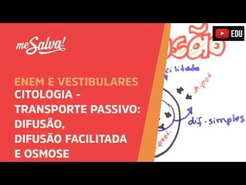 Thumbnail da aula: Me Salva! CIT15 - Citologia - Transporte passivo: Difusão, Difusão facilitada e Osmose