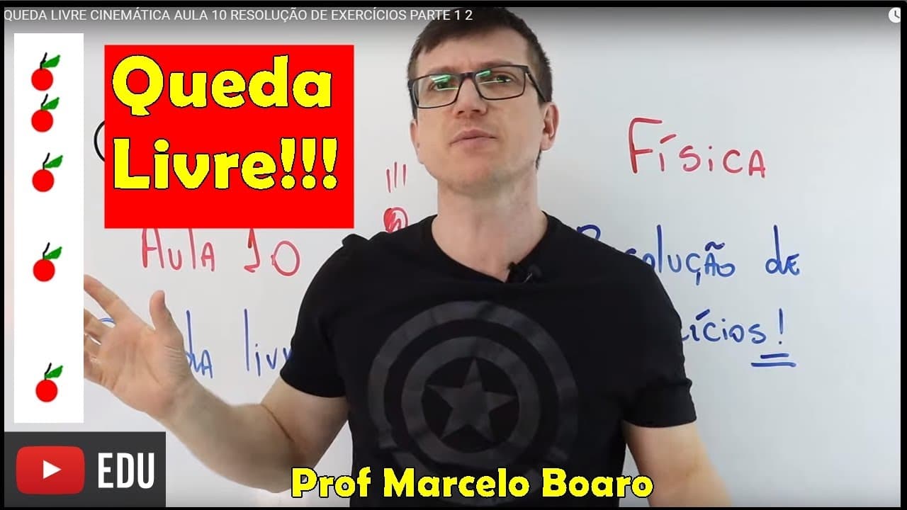 Thumbnail: QUEDA LIVRE - CINEMÁTICA AULA 10 - RESOLUÇÃO DE EXERCÍCIOS - PARTE 1