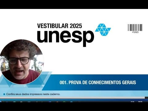 Thumbnail da aula: UNESP 2025 - 1ª Fase -  Correção e Comentários