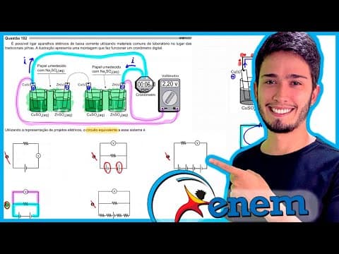 Thumbnail da aula: ENEM 2021 - É possível ligar aparelhos elétricos de baixa corrente utilizando materiais comuns de la