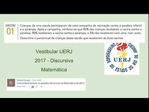 Thumbnail da aula: Matemática - Vestibular UERJ 2017 - Exame de Discursivo - Questão 1