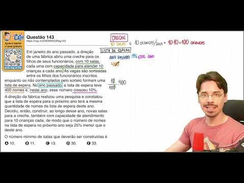 Thumbnail da aula: [ENEM 2023] 143 📘 PORCENTAGEM Em janeiro do ano passado, a direção de uma fábrica abriu uma