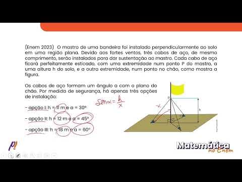 Thumbnail da aula: ENEM 2023 - GEOMETRIA PLANA | O mastro de uma bandeira foi instalado perpendicularmente ao solo...