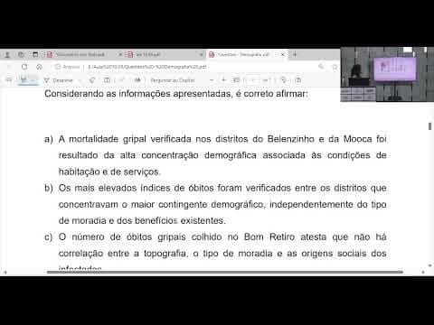 Thumbnail da aula: Aula 12/09: Geografia: RESOLUÇÃO QUESTÕES DEMOGRAFIA