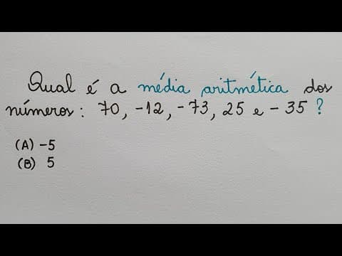 Thumbnail da aula: MÉDIA ARITMÉTICA SIMPLES - Questão de Concurso @professoraangelamatematica
