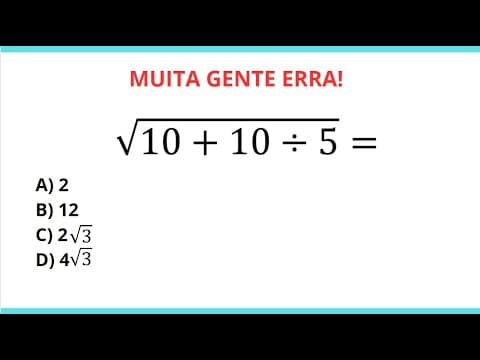 Thumbnail da aula: Raiz de 10+10:5 =?