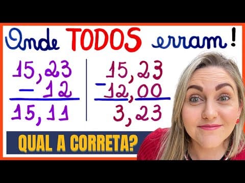 Thumbnail da aula: SUBTRAÇÃO COM VÍRGULA? ONDE TODOS ERRAM??