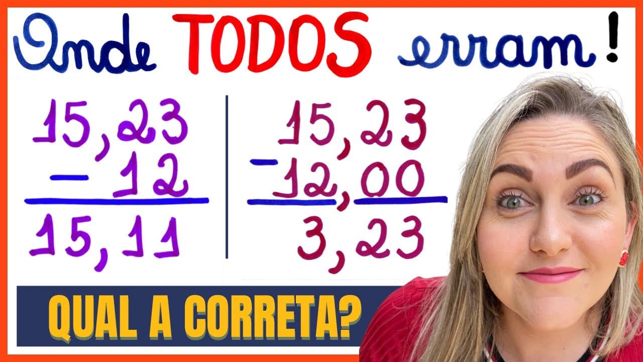 Thumbnail: SUBTRAÇÃO COM VÍRGULA? ONDE TODOS ERRAM??