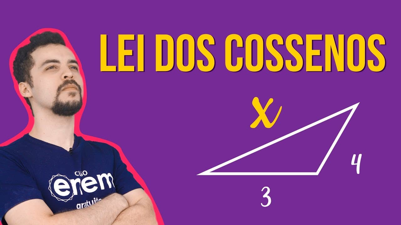 Thumbnail: LEI DOS COSSENOS: Fórmula, como usar e exercícios resolvidos | RESUMO DE MATEMÁTICA PARA O ENEM