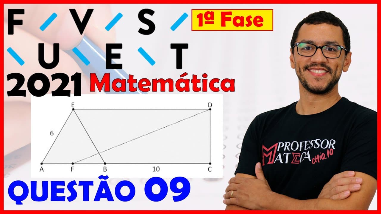 Thumbnail: FUVEST 2021 | QUESTÃO 9 | Gabarito Matemática | Geo Plana Pitágoras