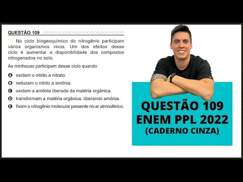 Thumbnail da aula: BIOLOGIA ENEM PPL 2022!"No ciclo biogeoquímico do nitrogênio..."
