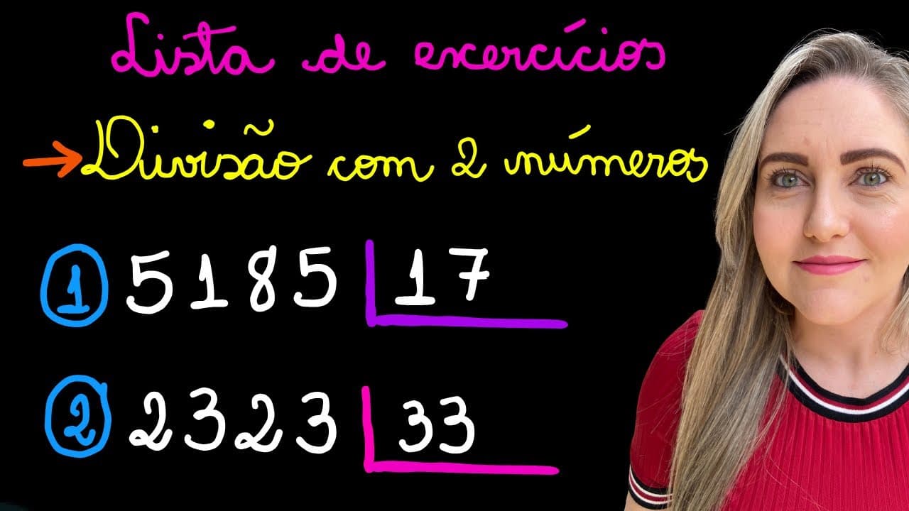 Thumbnail: LISTA DE EXERCÍCIOS DIVISÃO COM 2 ALGARISMOS NA CHAVE! EXPLICAÇÃO/ COMO FAZER DIVISÃO COM 2 NÚMEROS!