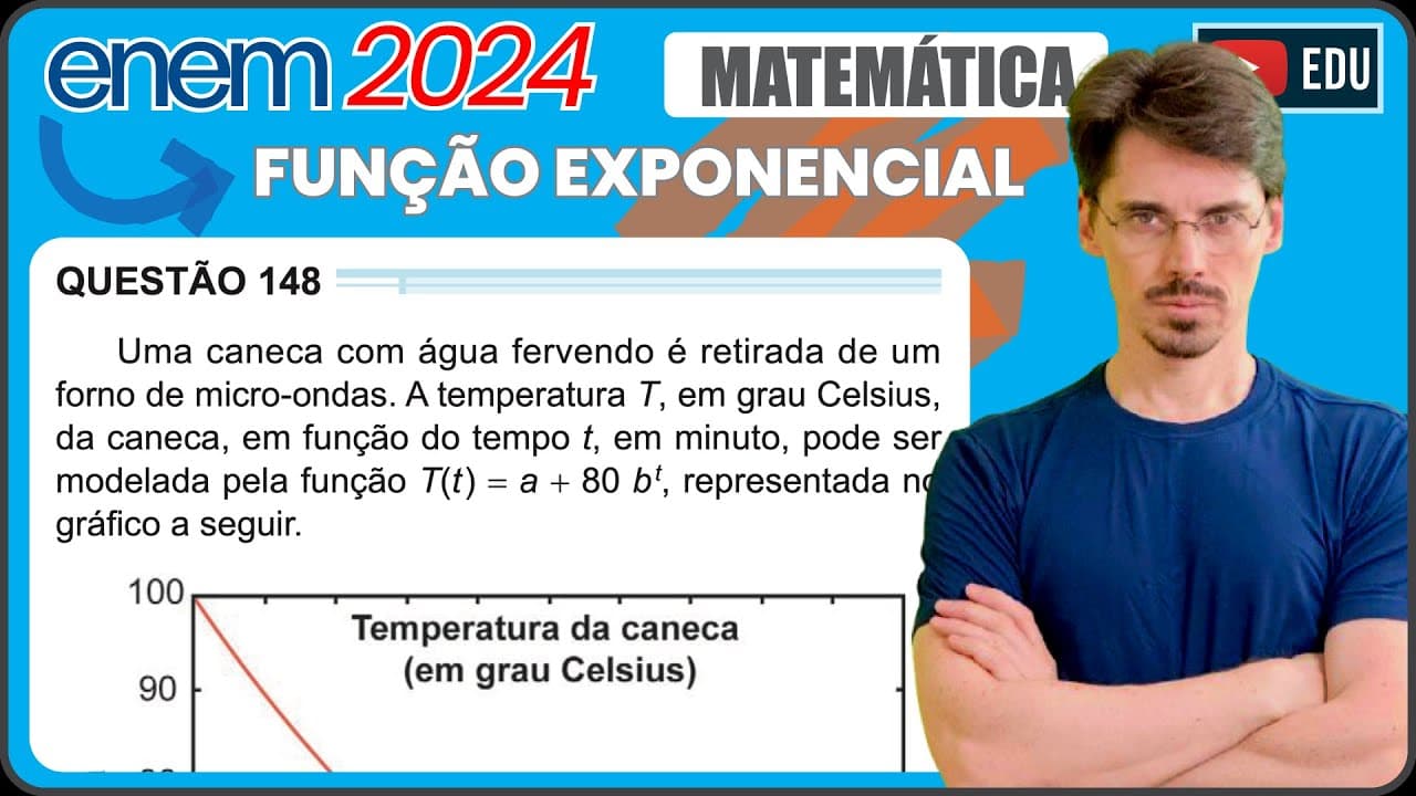Thumbnail: [ENEM 2024] 148 📘 EXPONENCIAL Uma caneca com água fervendo é retirada de um forno de micro- ondas.