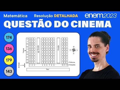 Thumbnail da aula: 🔵 Questão das poltronas de cinema: ENEM 2023 Matemática (Detalhada) - Matrizes