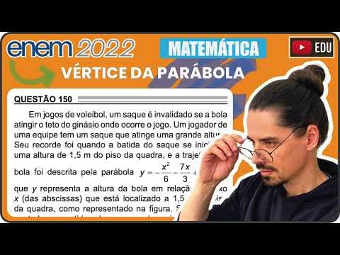 Thumbnail da aula: [ENEM 2022] 150 📘 VÉRTICE DA PARÁBOLA Em jogos de voleibol, um saque é invalidado se a bola atingir