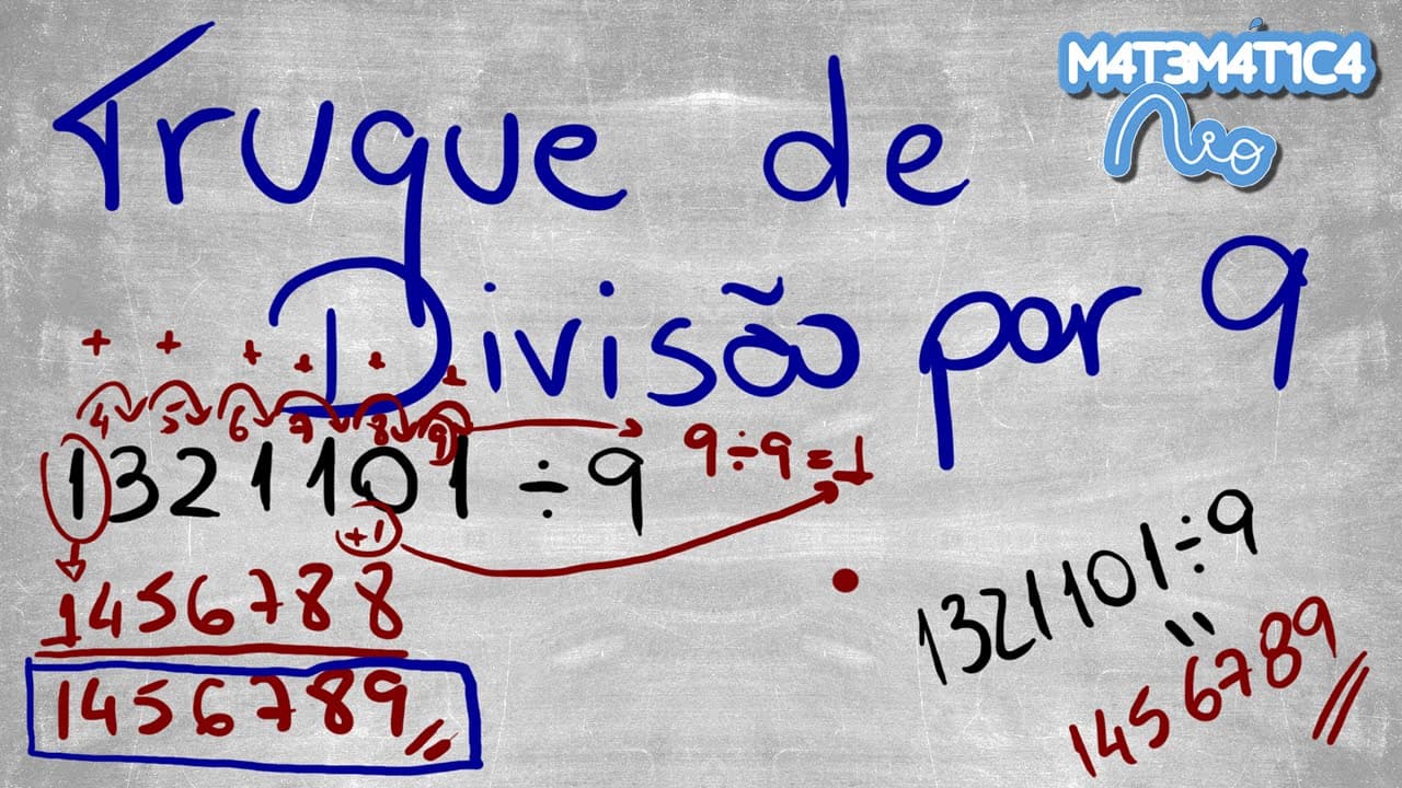 Thumbnail: TRUQUE DE DIVISÃO LONGA POR 9 | Matemática Rio