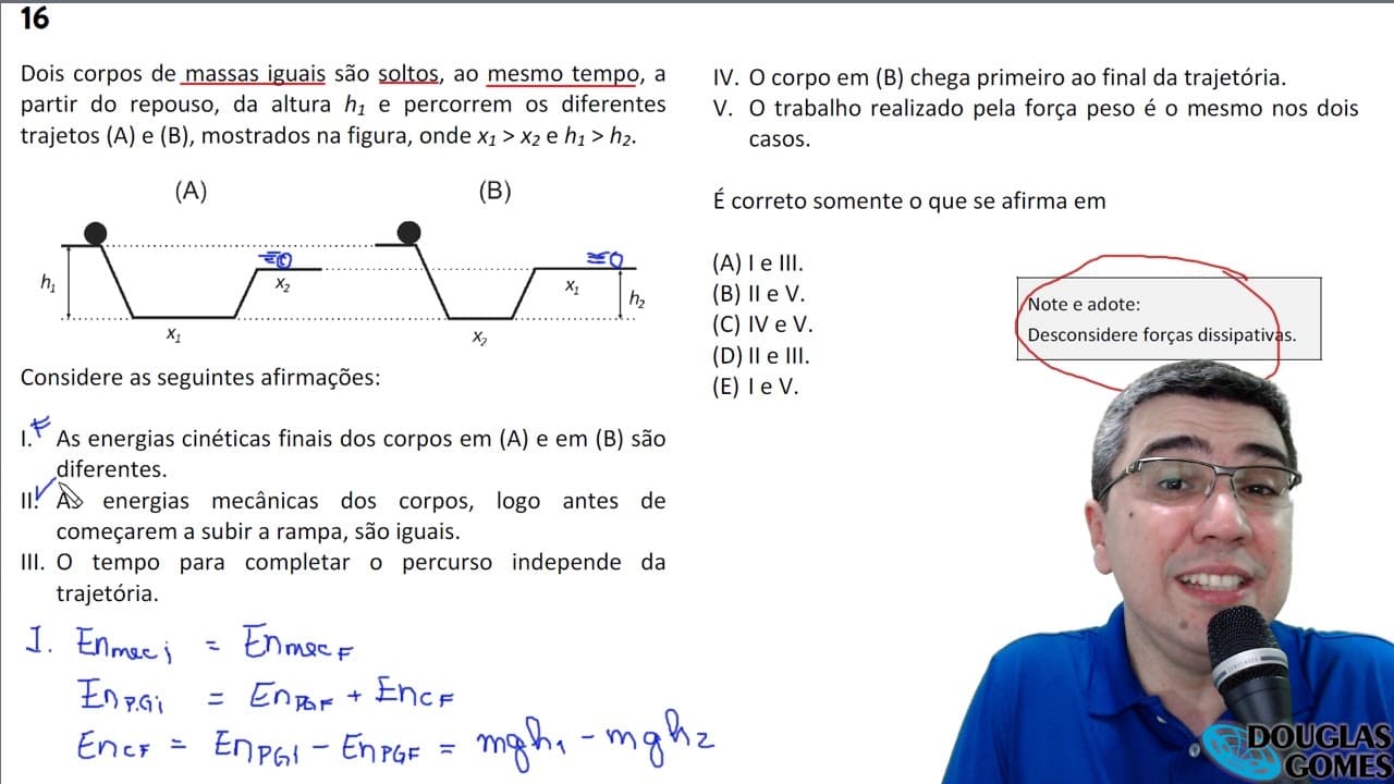 Thumbnail: Correção Fuvest 2019 Física Prova V Q16