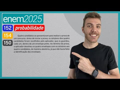 Thumbnail da aula: ENEM 2025 - Quatro candidatos se apresentaram para realizar a prova de um concurso. Antes de