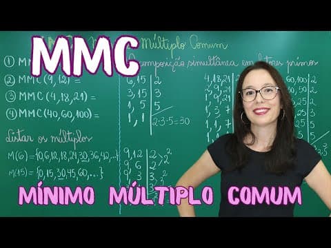 Thumbnail da aula: MMC - MÍNIMO MÚLTIPLO COMUM - Professora Angela Matemática
