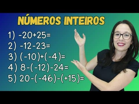Thumbnail da aula: ADIÇÃO E SUBTRAÇÃO COM NÚMEROS POSITIVOS E NEGATIVOS Professora Angela Matemática