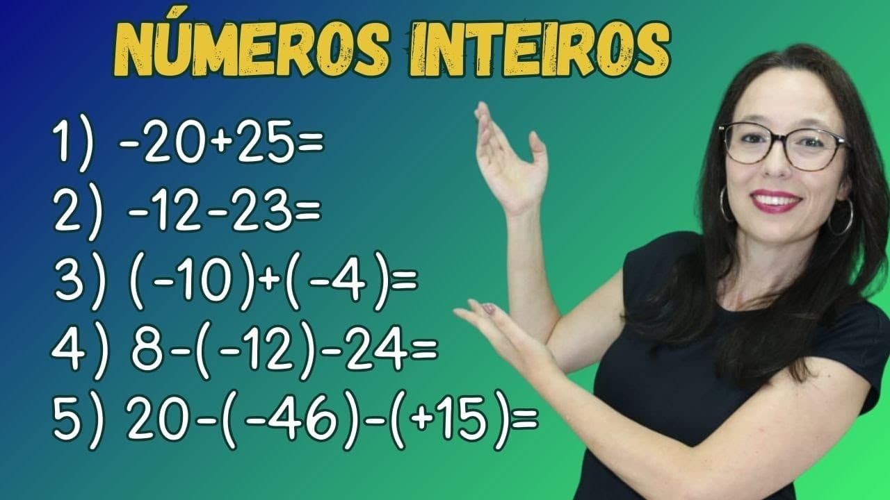 Thumbnail: ADIÇÃO E SUBTRAÇÃO COM NÚMEROS POSITIVOS E NEGATIVOS Professora Angela Matemática
