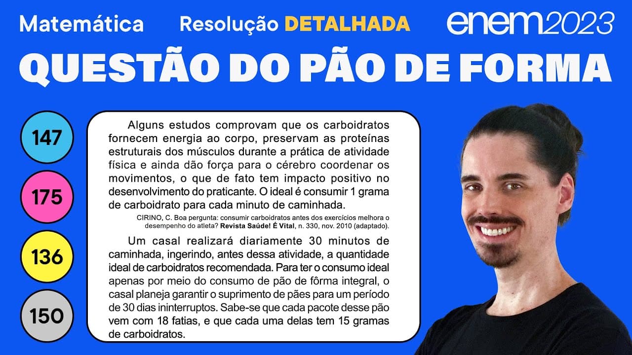 Thumbnail: 🔵 Questão do pão de forma: ENEM 2023 Matemática (Detalhada) - Razão e Proporção