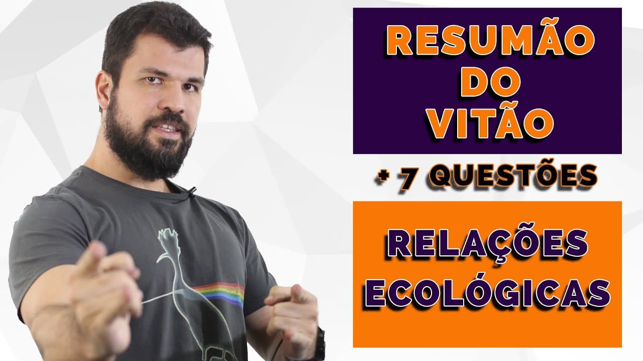 Thumbnail: Resumão do Vitão - Ecologia - Relações Ecológicas  - Conteúdo e Resolução de 7 Exercícios ENEM