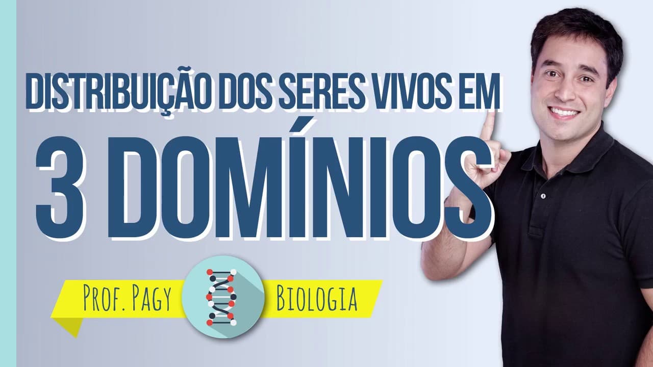 Thumbnail: Distribuição dos seres vivos em 3 domínios - prof. Pagy - Biologia