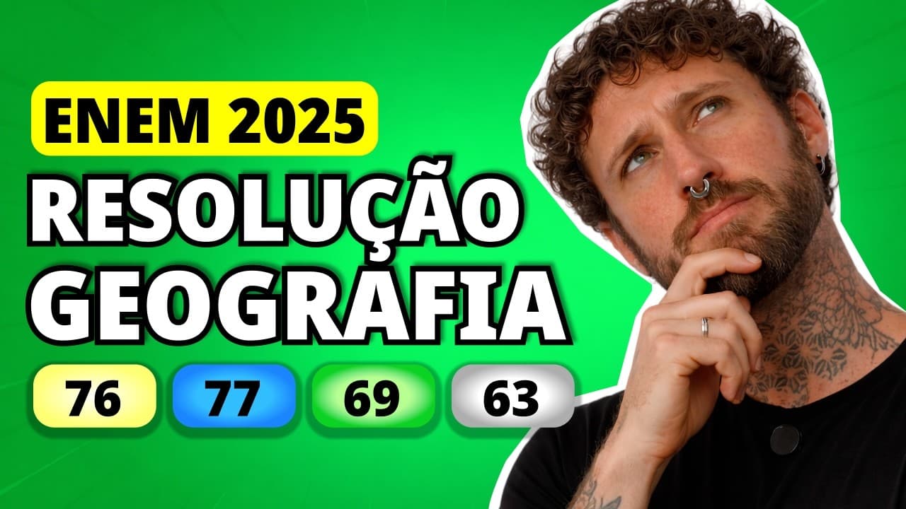 Thumbnail: ENEM 2025 GEOGRAFIA – Questão 76 | Carro elétrico, uma miragem ecológica A mudança para a