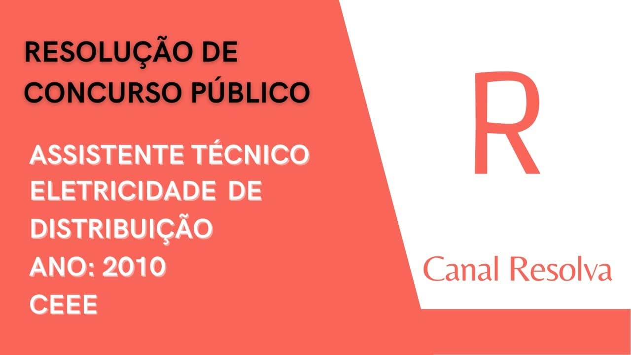 Thumbnail: Resolução prova ceee concurso público eletricidade de distribuição 2010