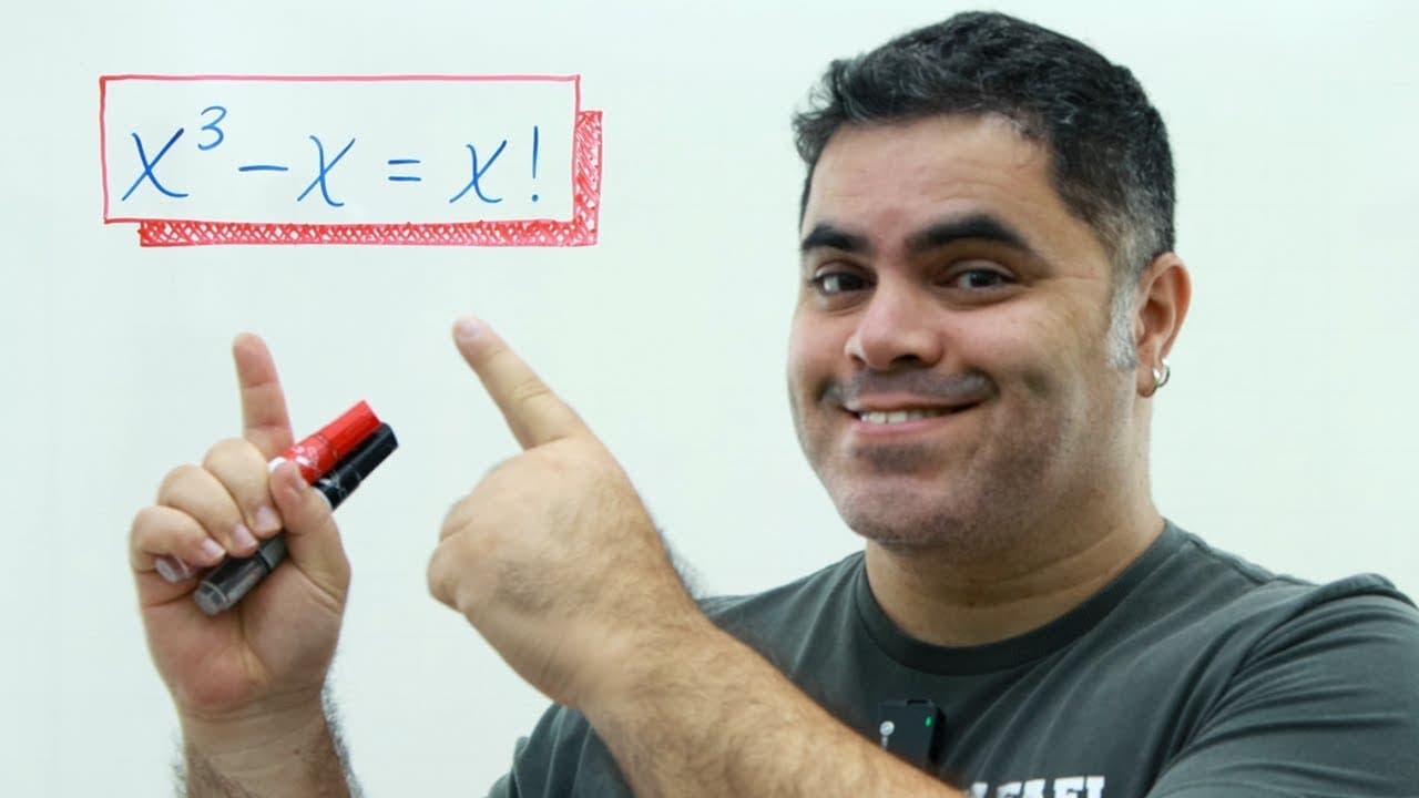 Thumbnail: 🤯 Uma EQUAÇÃO CÚBICA COM FATORIAL Interessante! Você consegue resolver?