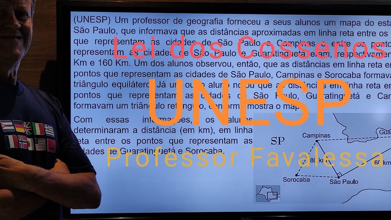 Thumbnail: UNESP Um professor de geografia forneceu a seus alunos um mapa do estado de São Paulo, que informava