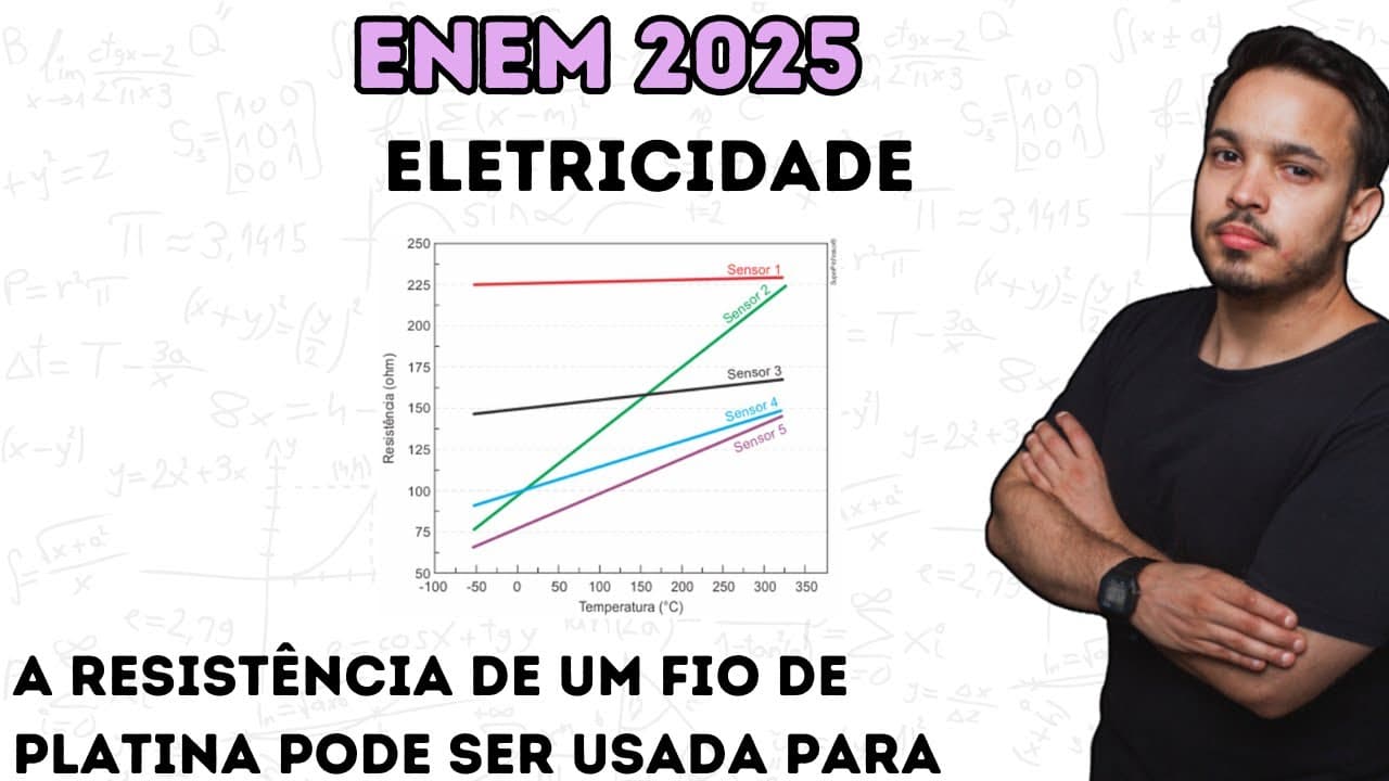 Thumbnail: ENEM 2025 - A resistência de um fio de platina pode ser usada para medir temperaturas entre 0°C e