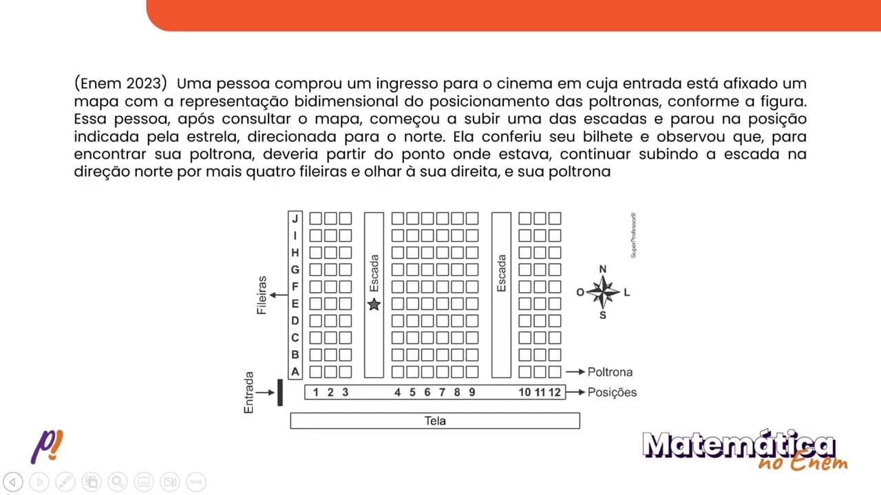 Thumbnail: ENEM PPL 2023 - GEOMETRIA PLANA | Uma pessoa comprou um ingresso para o cinema em cuja entrada...