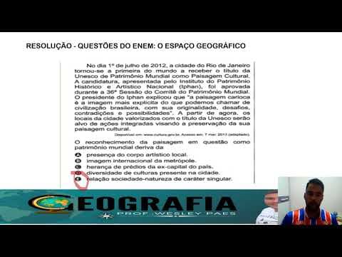 Thumbnail da aula: RESOLUÇÕES QUESTÕES DO ENEM  - CATEGORIAS DA GEOGRAFIA