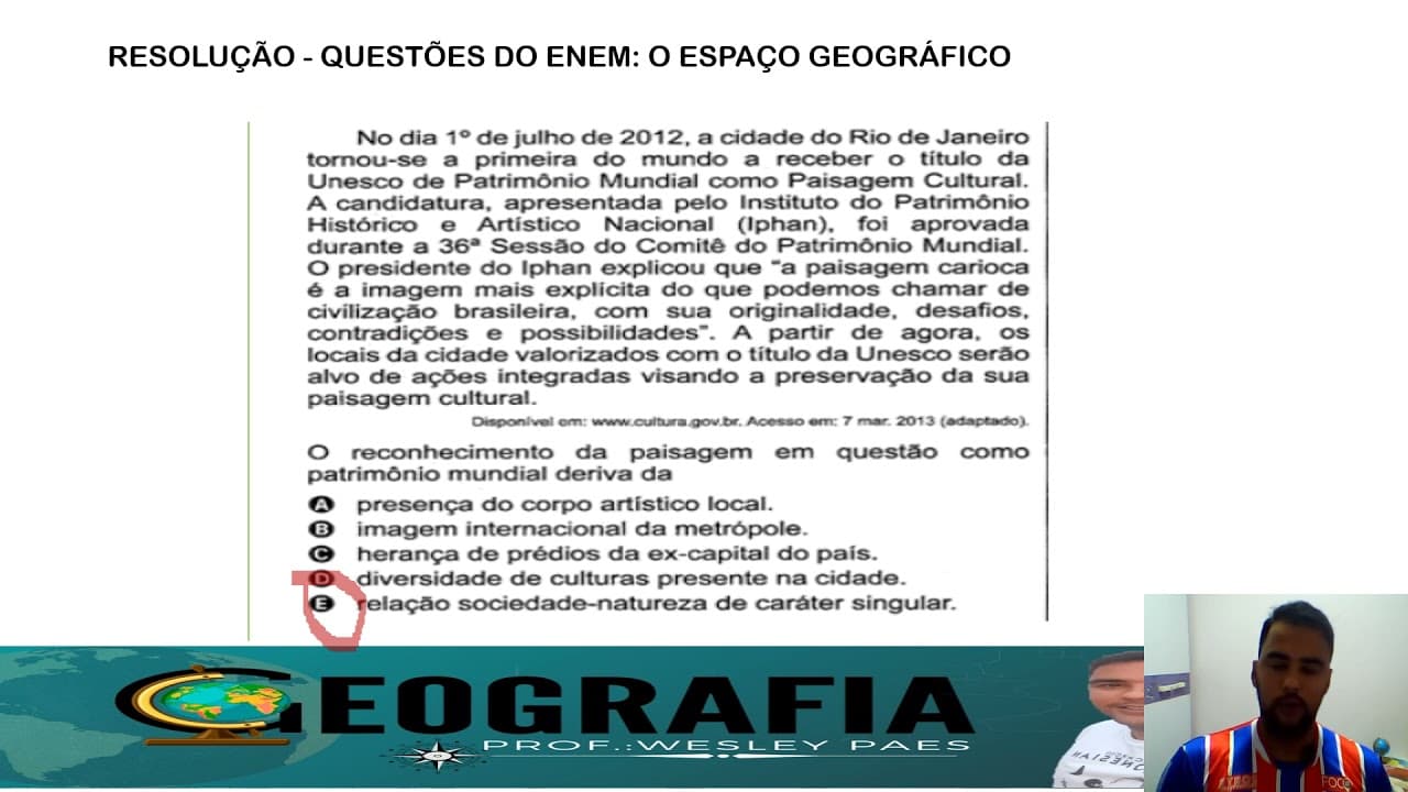 Thumbnail: RESOLUÇÕES QUESTÕES DO ENEM - CATEGORIAS DA GEOGRAFIA