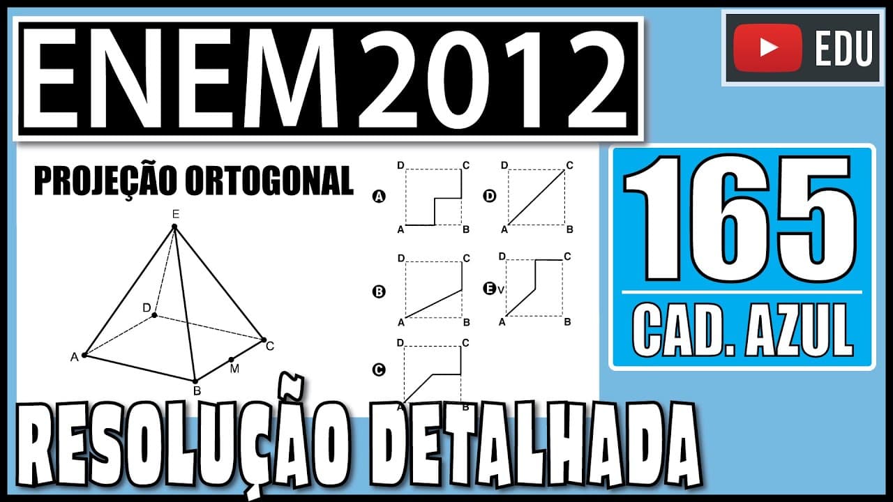Thumbnail: [ENEM 2012] 165 📘 PROJEÇÃO ORTOGONAL João propôs um desafio a Bruno, seu colega de classe: ele
