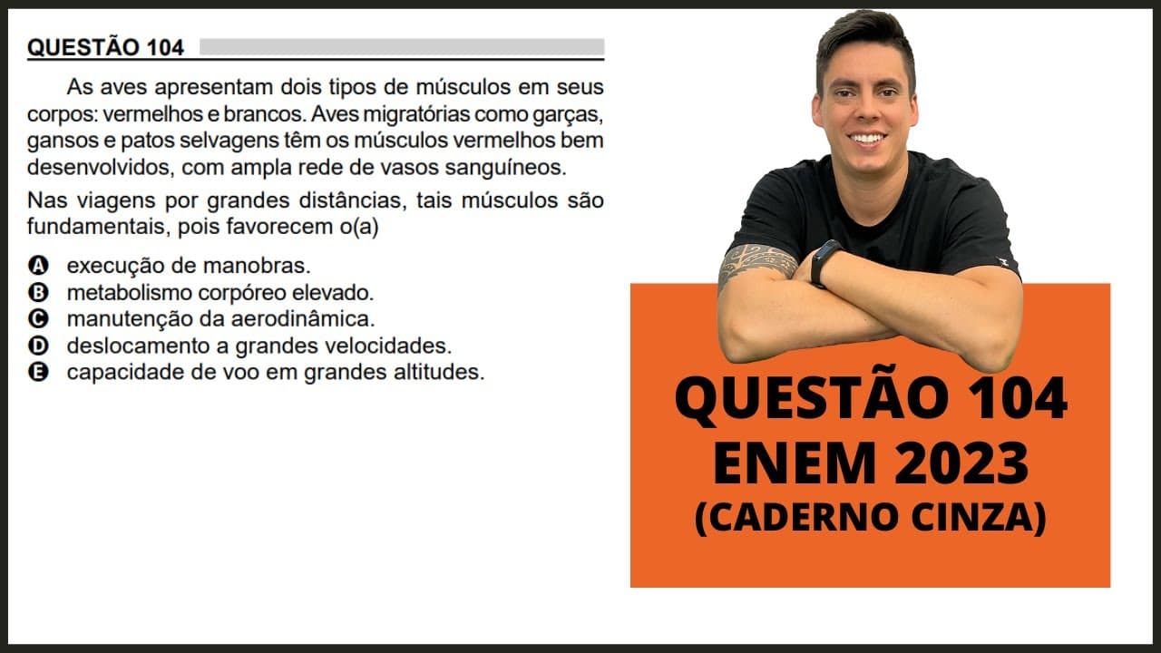 Thumbnail: BIOLOGIA ENEM 2023! "As aves apresentam dois tipos de músculos..."