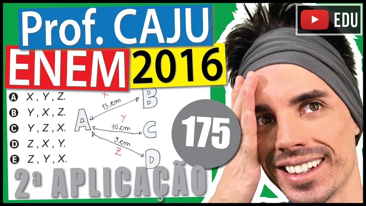 Thumbnail: [ENEM 2016 2Ap] 175 📓 ESCALA Num mapa com escala 1 : 250 000, a distância entre as cidades Ae B é