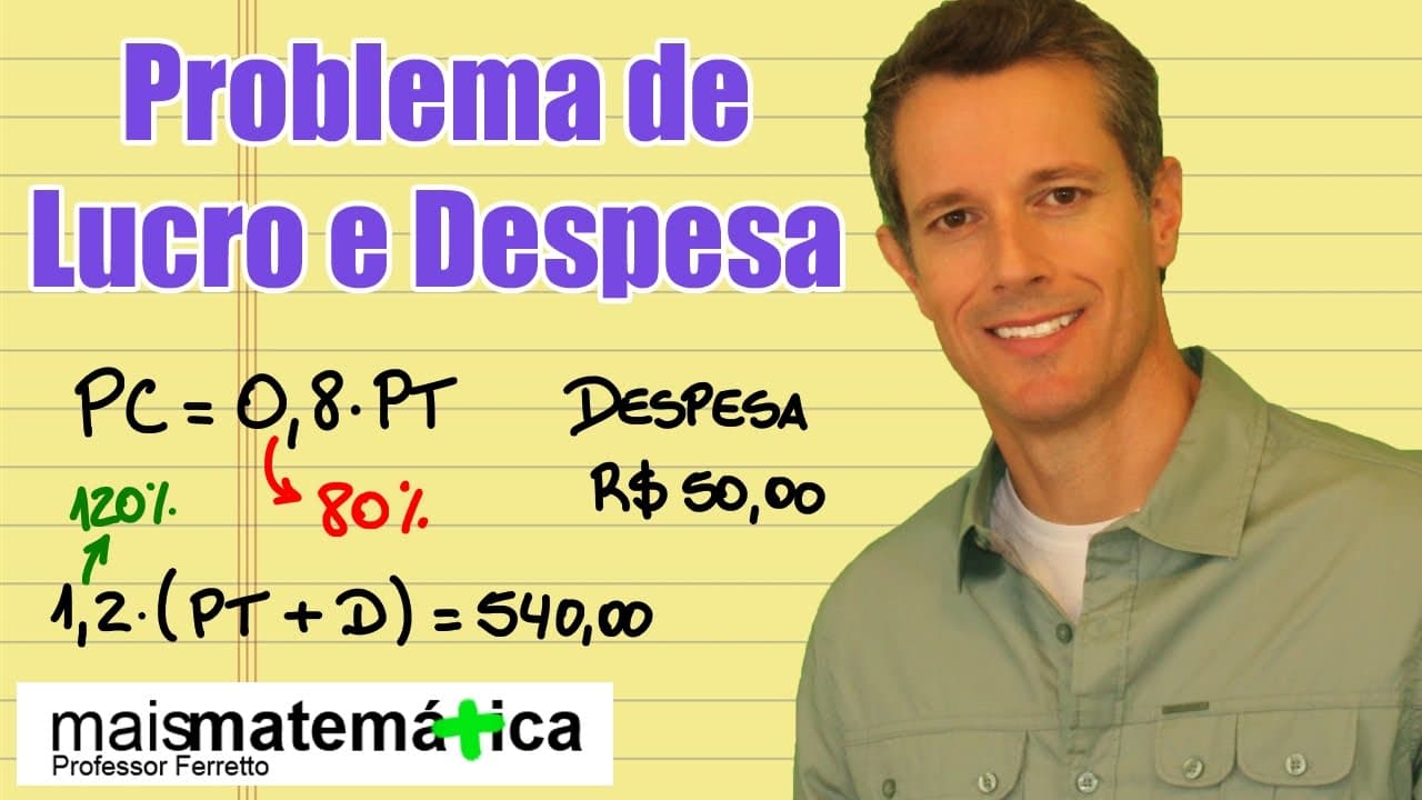 Thumbnail: Questão 14: Problema de Lucro e Despesa